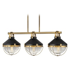 Crew 42-Inch Heritage Brass & Black Linear Light by Hinkley Lighting