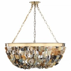 Flotsam 8-Light Gemstone Pendant in Brass by Metropolitan