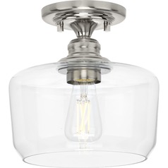 Aiken Semi-Flush Mount in Brushed Nickel by Progress Lighting