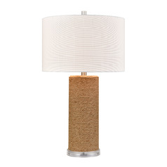 Elk Lighting Sherman Natural & Clear Table Lamp with Drum Shade