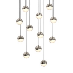 Grapes Satin Nickel 12-Light LED Multi-Light Pendant by Sonneman Lighting