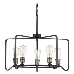Foster Gilded Iron 5-Light Chandelier by Progress Lighting