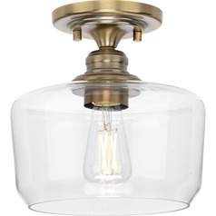 Aiken Semi-Flush Mount in Vintage Brass by Progress Lighting