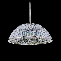 Allegri Crystal Doma Polished Nickel LED Pendant Light with Bowl / Dome Shade