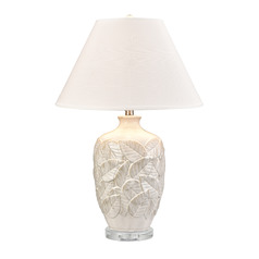 Elk Lighting Goodell White Glazed & Clear Table Lamp with Empire Shade