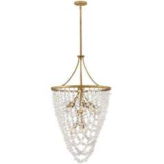 Myra 44-Inch High Chandelier in Distressed Brass by Fredrick Ramond
