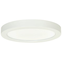 9-Inch Round White Low Profile LED Flushmount Ceiling Light - 2700K