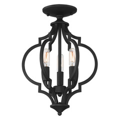 3-Light Convertible Semi-Flush Mount in Matte Black by Meridian