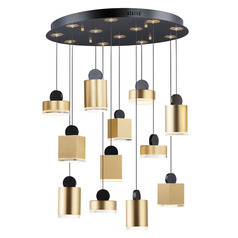 Nob 12-Light LED Pendant in Black & Gold by ET2 Lighting