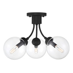 16-Inch Semi-Flush Mount in Matte Black by Meridian