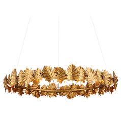 Currey and Company English Oak Gold Leaf LED Pendant Light