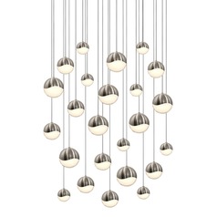 Grapes Satin Nickel 24-Light LED Multi-Light Pendant by Sonneman Lighting