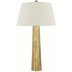 Visual Comfort Signature Collection Fluted Spire Gilded Iron Table Lamp with Empire Shade