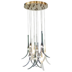 Featherly 13-Light Pendant in Gold by Metropolitan Lighting
