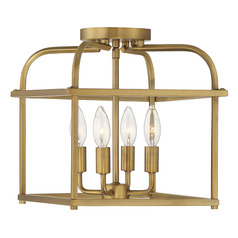 12-Inch Semi-Flush Mount in Natural Brass by Meridian