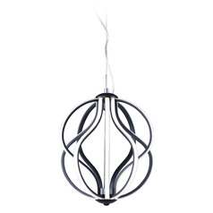 Aura 12-Inch LED Pendant in Black by ET2 Lighting