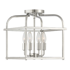 12-Inch Semi-Flush Mount in Polished Nickel by Meridian