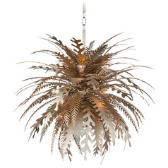 Currey and Company Ian Thornton Abyssinia Silver Leaf / Dark Silver Leaf Chandelier