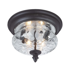 Flush Mount with Clear Glass in Black by Minka Lavery