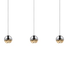 Grapes Polished Chrome 3-Light LED Multi-Light Pendant by Sonneman Lighting