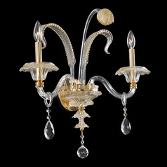 Allegri Crystal La Rosa 24k Gold Sconce