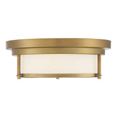 13-Inch Wide Flush Mount in Natural Brass by Meridian