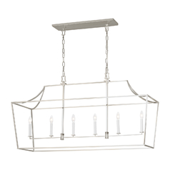Chapman & Meyers Southold Polished Nickel Linear Hanging Lantern by Visual Comfort Studio