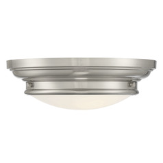 2-Light Flush Mount in Brushed Nickel by Meridian