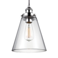 Baskin Pendant in Polished Nickel by Visual Comfort Studio