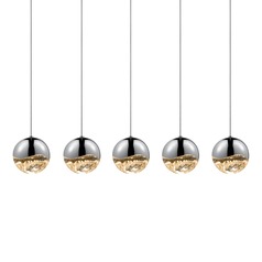 Grapes Polished Chrome 5-Light LED Multi-Light Pendant by Sonneman Lighting