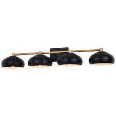 Vaxcel Lighting Belmont Matte Black & Satin Brass Bathroom Light