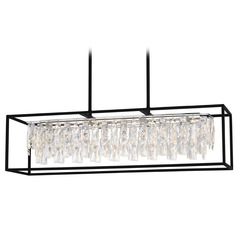 Quoizel Lighting Brillance Matte Black LED Island Light with Rectangle Shade