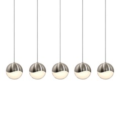 Grapes Satin Nickel 5-Light LED Multi-Light Pendant by Sonneman Lighting