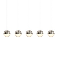 Grapes Satin Nickel 5-Light LED Multi-Light Pendant by Sonneman Lighting