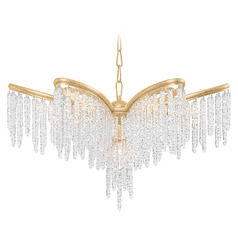 Corbett Lighting Pandora Gold Leaf Crystal Chandelier