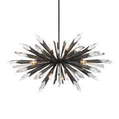 Elsa 12-Light Crystal Pendant in Midnight Graphite by Metropolitan Lighting