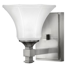 Sconce with White Glass in Brushed Nickel by Hinkley Lighting