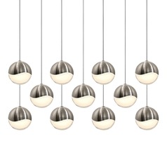 Grapes Satin Nickel Single Light LED Multi-Light Pendant by Sonneman Lighting