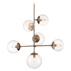 Sky Burnished Brass Pendant with Globe Shade by Satco Lighting