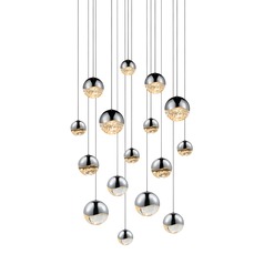Grapes Polished Chrome 16-Light LED Multi-Light Pendant by Sonneman Lighting