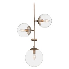Sky Burnished Brass Pendant with Globe Shade by Satco Lighting