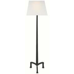 Visual Comfort Signature Collection Strie Aged Iron Floor Lamp with Rectangle Shade