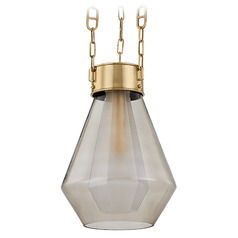 Corbett Lighting Tragus Vintage Brass LED Pendant Light with Abstract Shade