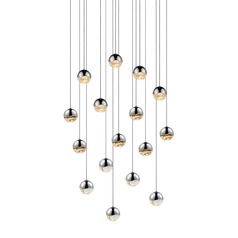 Grapes Polished Chrome 16-Light LED Multi-Light Pendant by Sonneman Lighting