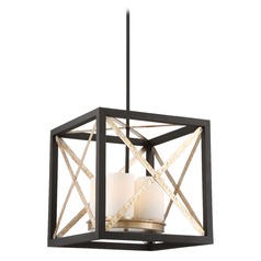 Boxer Matte Black & Antique Silver Pendant by Nuvo Lighting