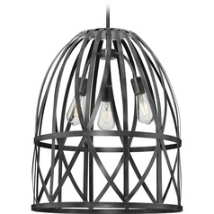 Chastain Basket Pendant in Black Oak by Progress Lighting