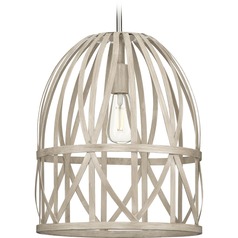 Chastain Basket Pendant in Bleached Oak by Progress Lighting