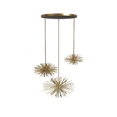 Palisades Avenue Multi-Light Pendant in Aged Brass by Avenue Lighting