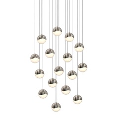 Grapes Satin Nickel 16-Light LED Multi-Light Pendant by Sonneman Lighting