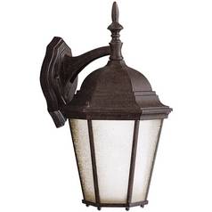 Outdoor Wall Light with White Glass in Tannery Bronze by Kichler Lighting